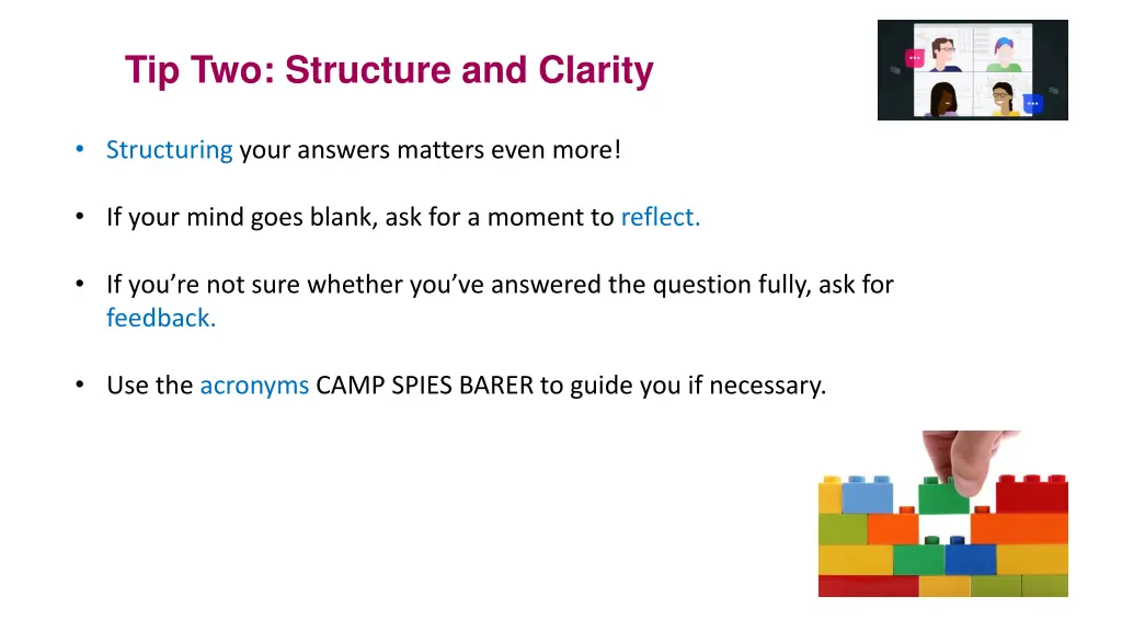 tip two structure and clarity