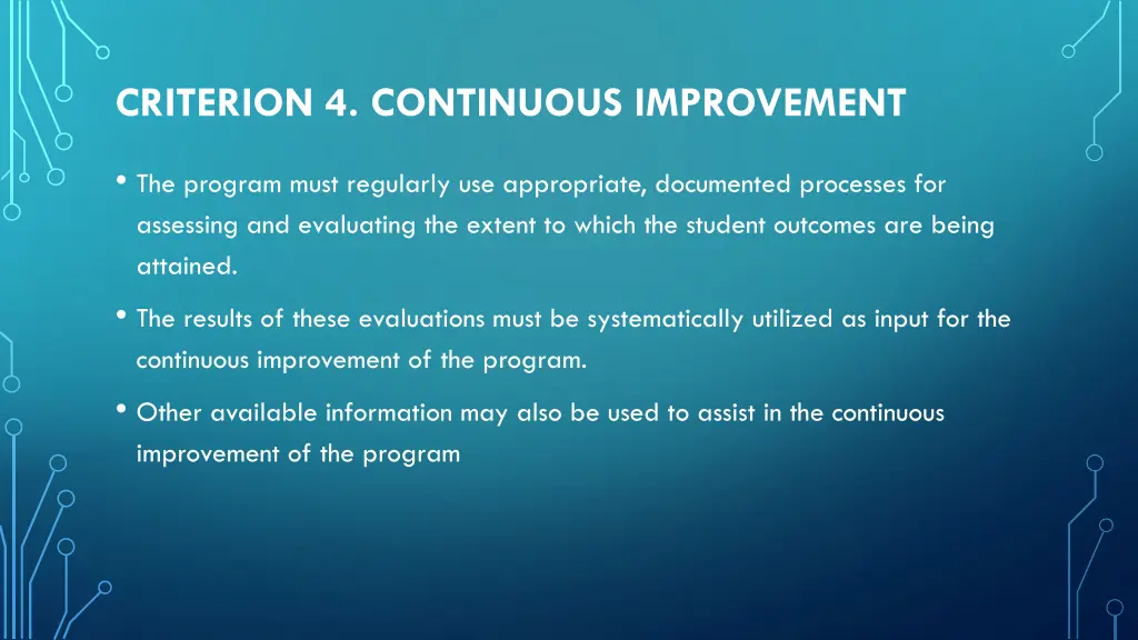criterion 4 continuous improvement
