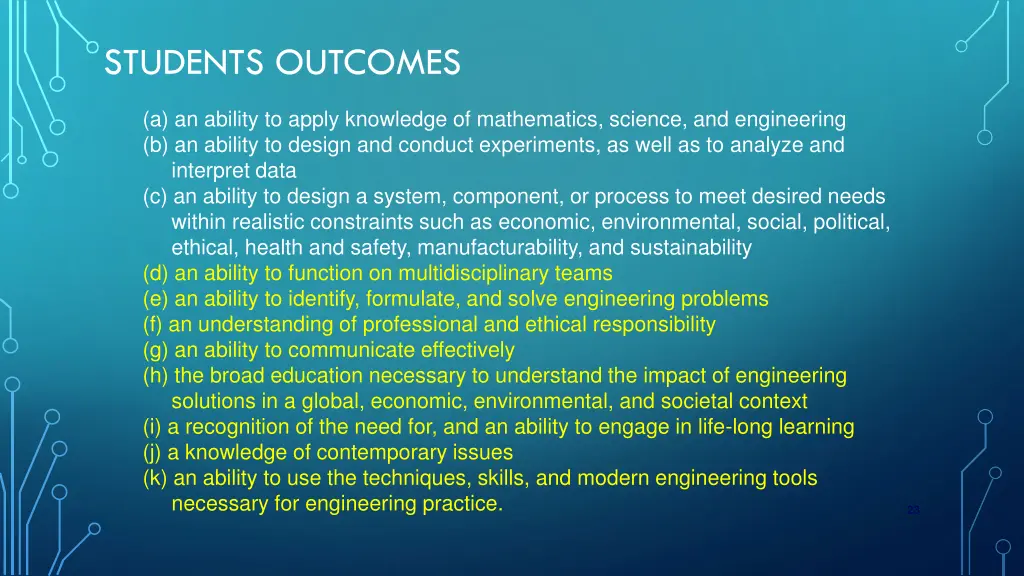 students outcomes