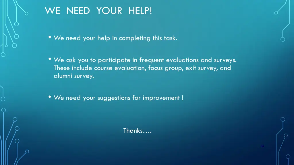 we need your help