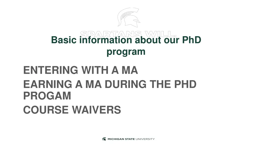 basic information about our phd program