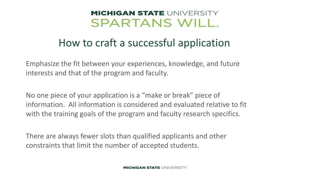 how to craft a successful application