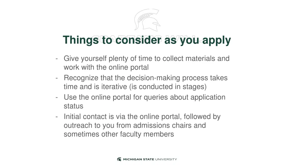 things to consider as you apply