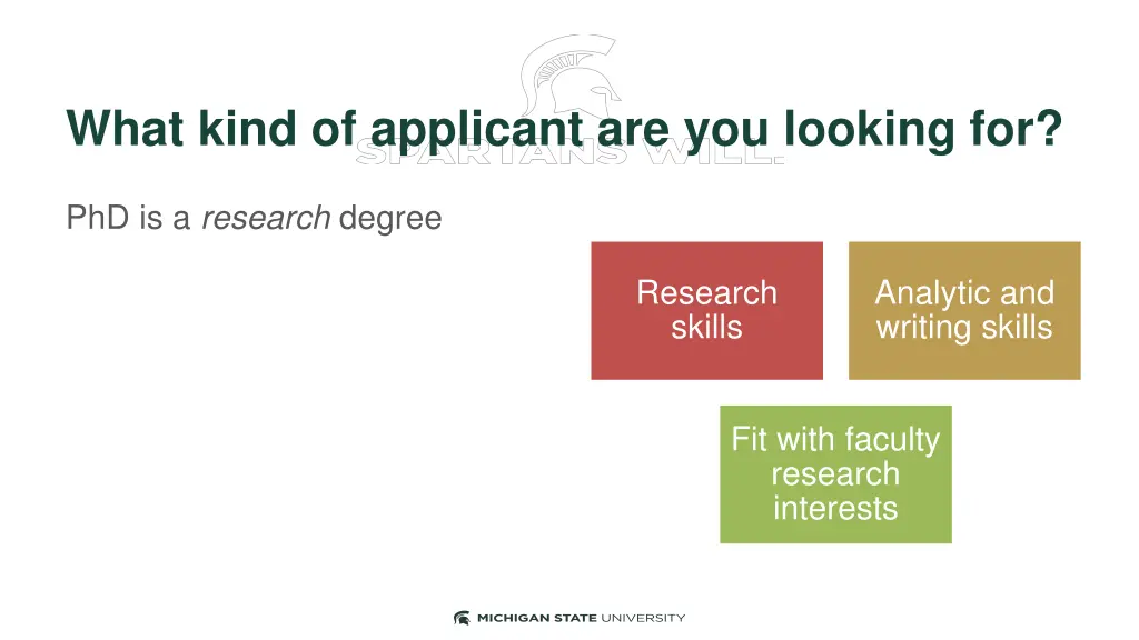 what kind of applicant are you looking for