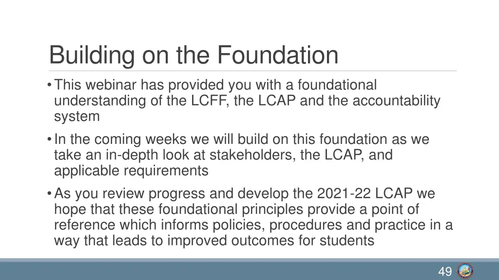 building on the foundation this webinar