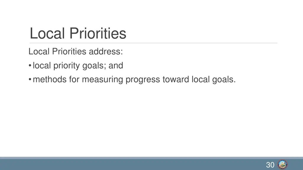 local priorities local priorities address local