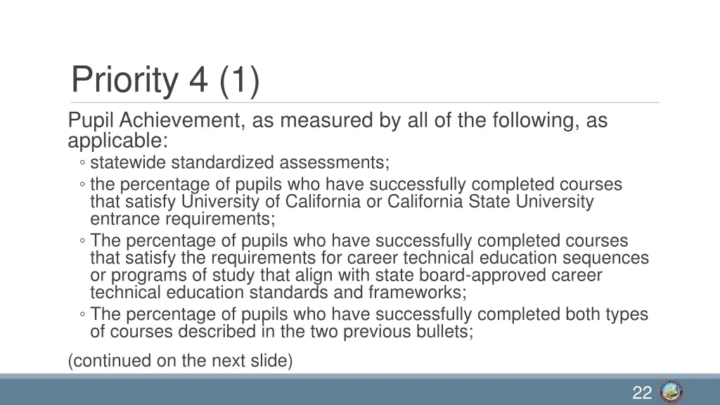 priority 4 1 pupil achievement as measured