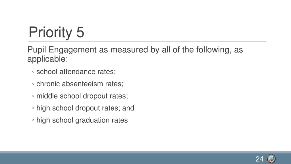 priority 5 pupil engagement as measured