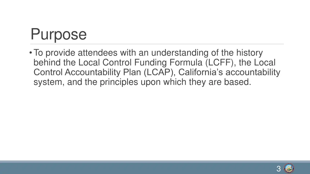purpose to provide attendees with
