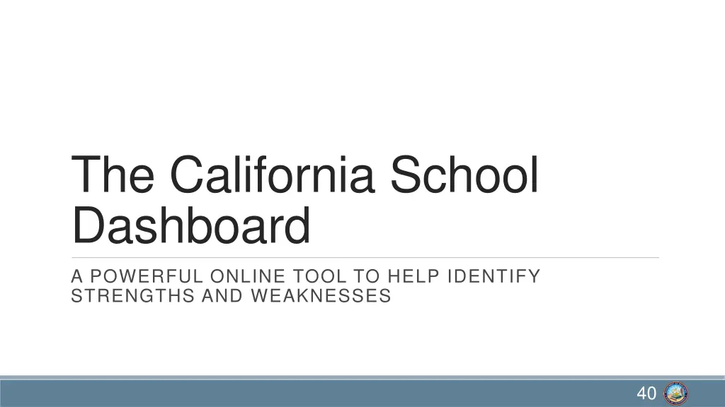 the california school dashboard