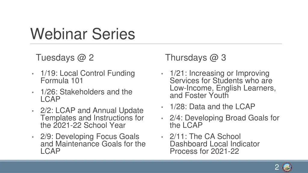 webinar series