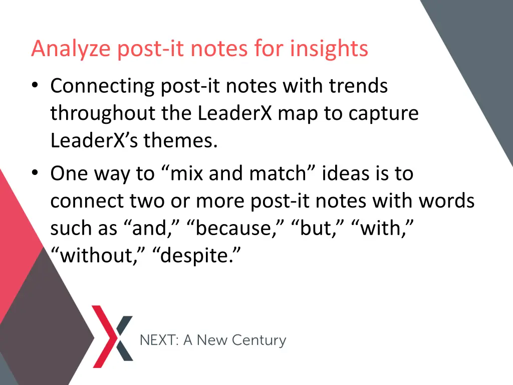 analyze post it notes for insights connecting