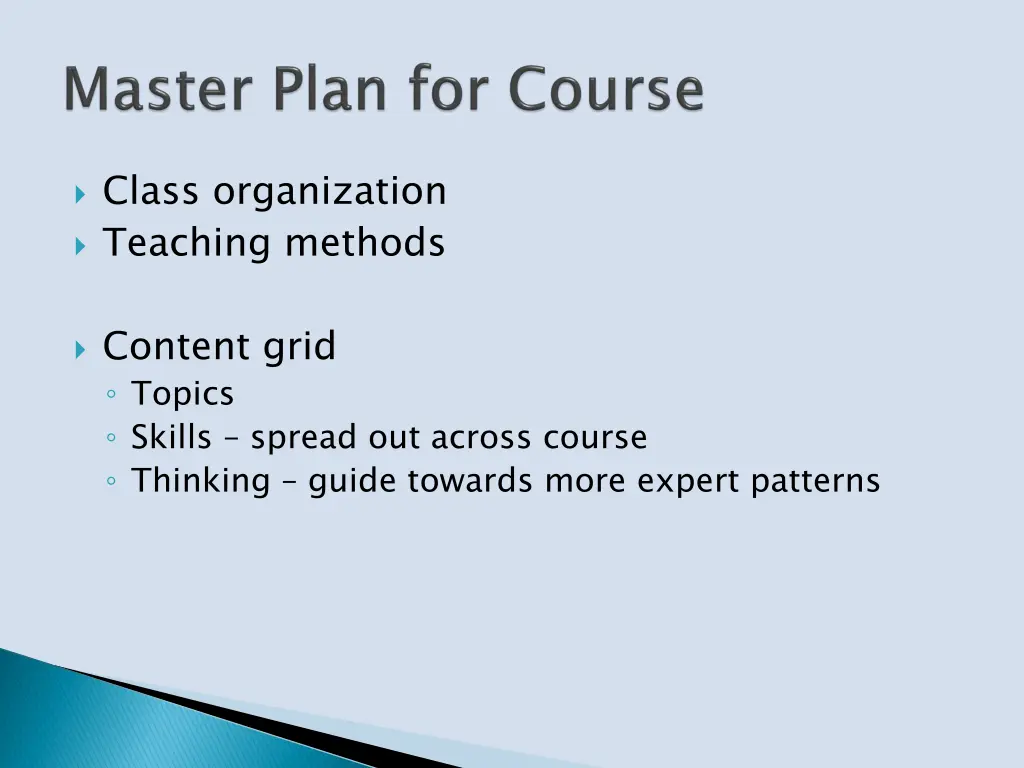 class organization teaching methods