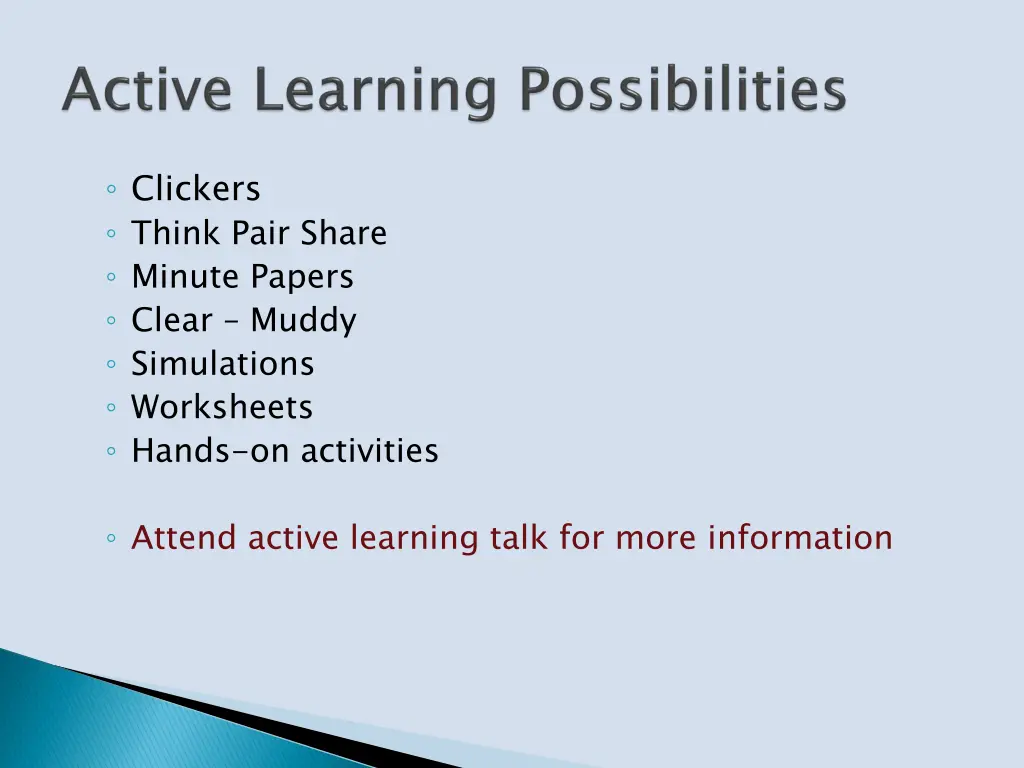clickers think pair share minute papers clear