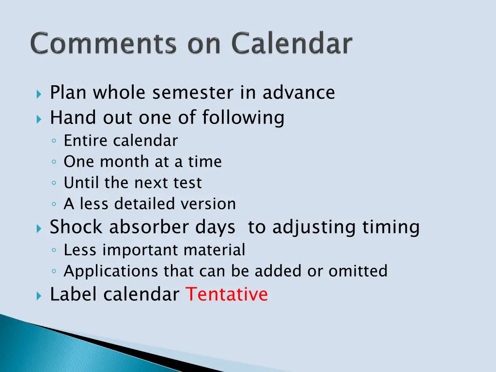 plan whole semester in advance hand