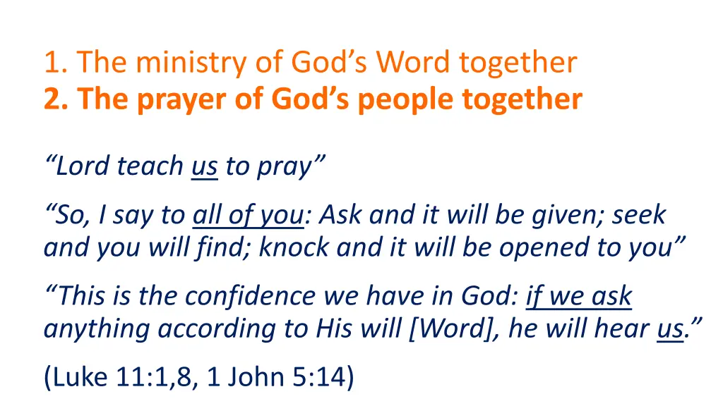 1 the ministry of god s word together