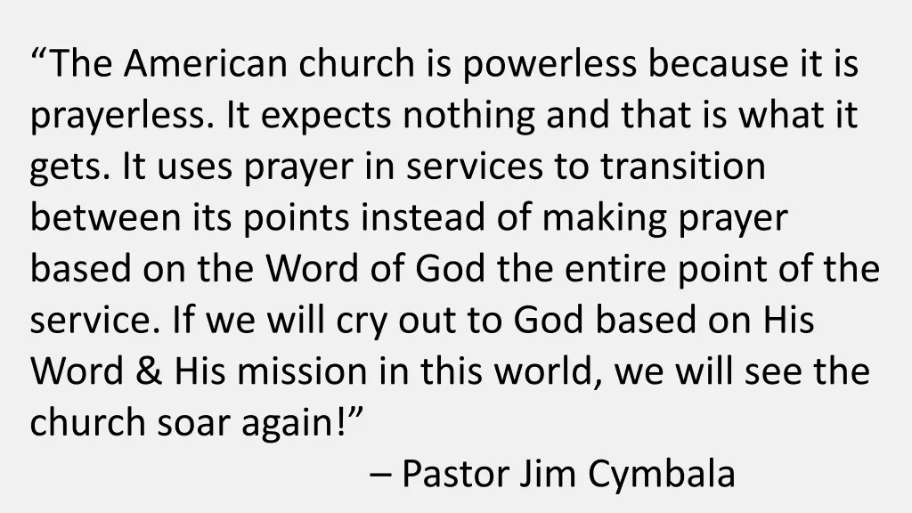 the american church is powerless because