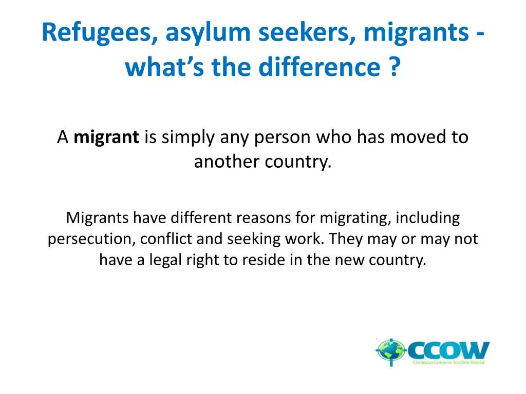 refugees asylum seekers migrants what 2