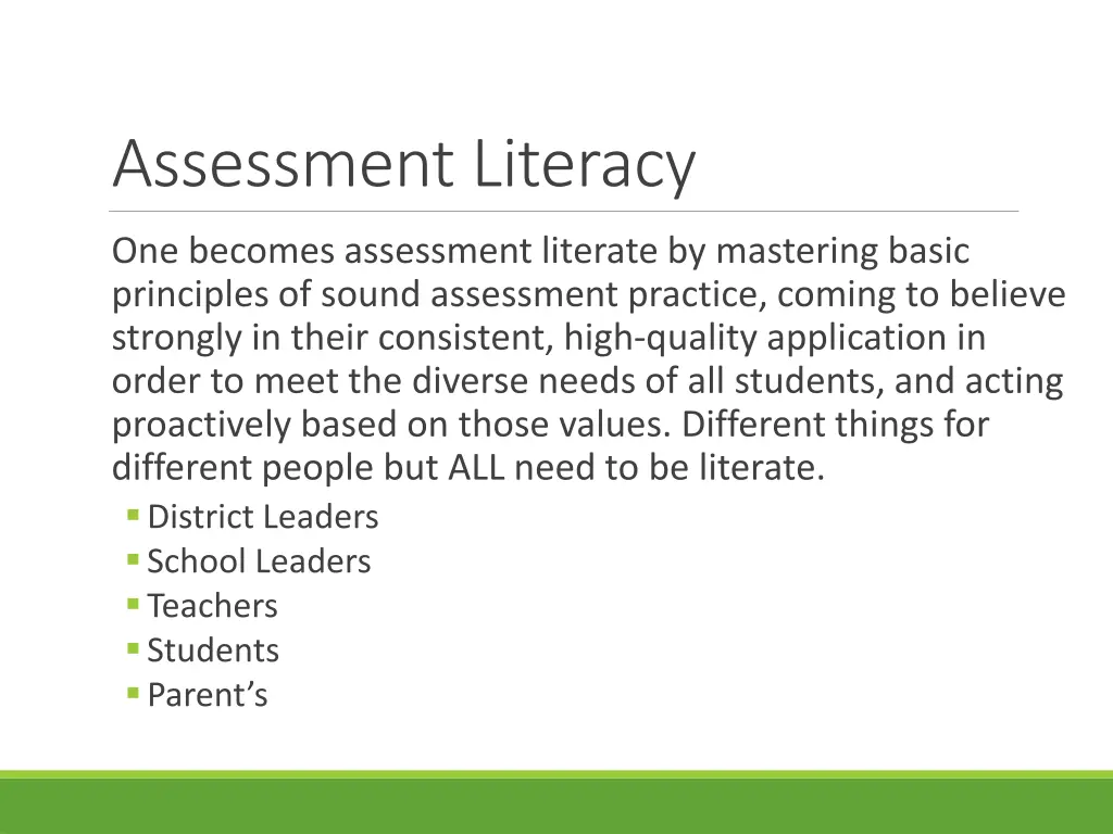 assessment literacy
