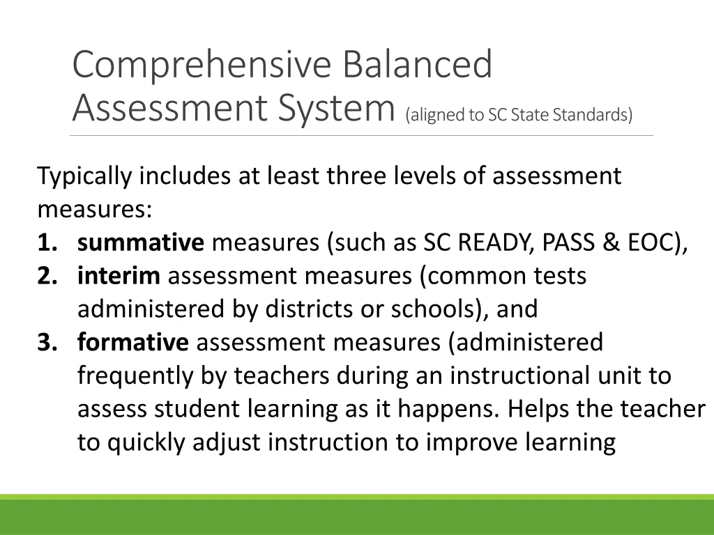 comprehensive balanced assessment system aligned