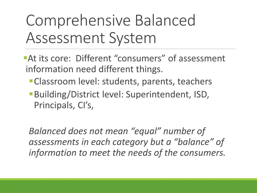 comprehensive balanced assessment system