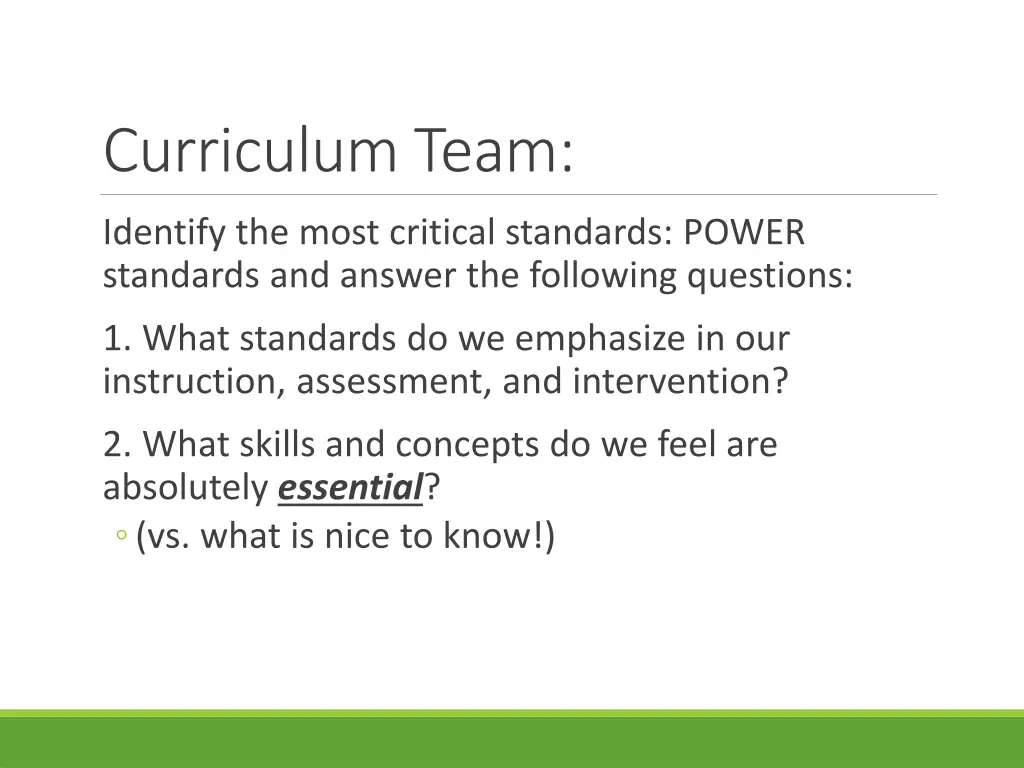 curriculum team