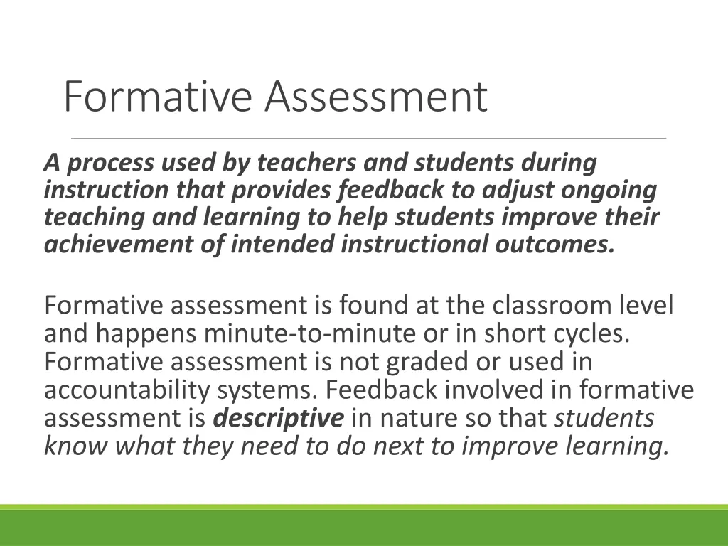 formative assessment