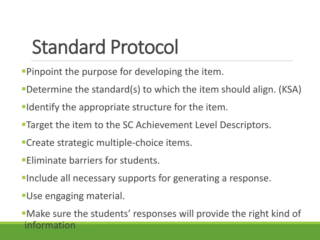 standard protocol standard protocol