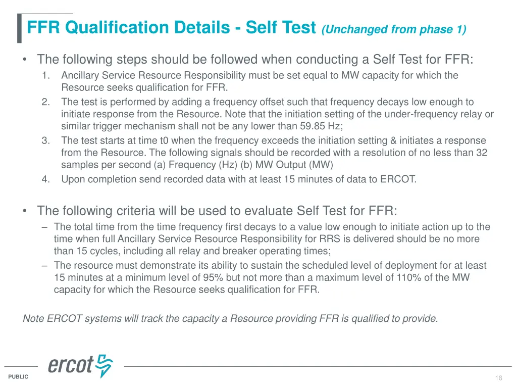 ffr qualification details self test unchanged