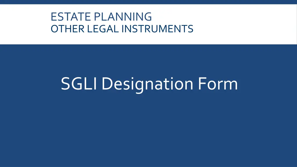 estate planning other legal instruments 1