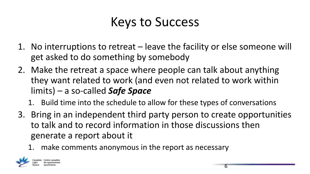 keys to success