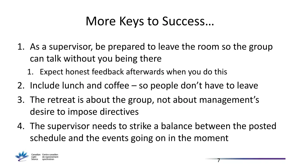 more keys to success