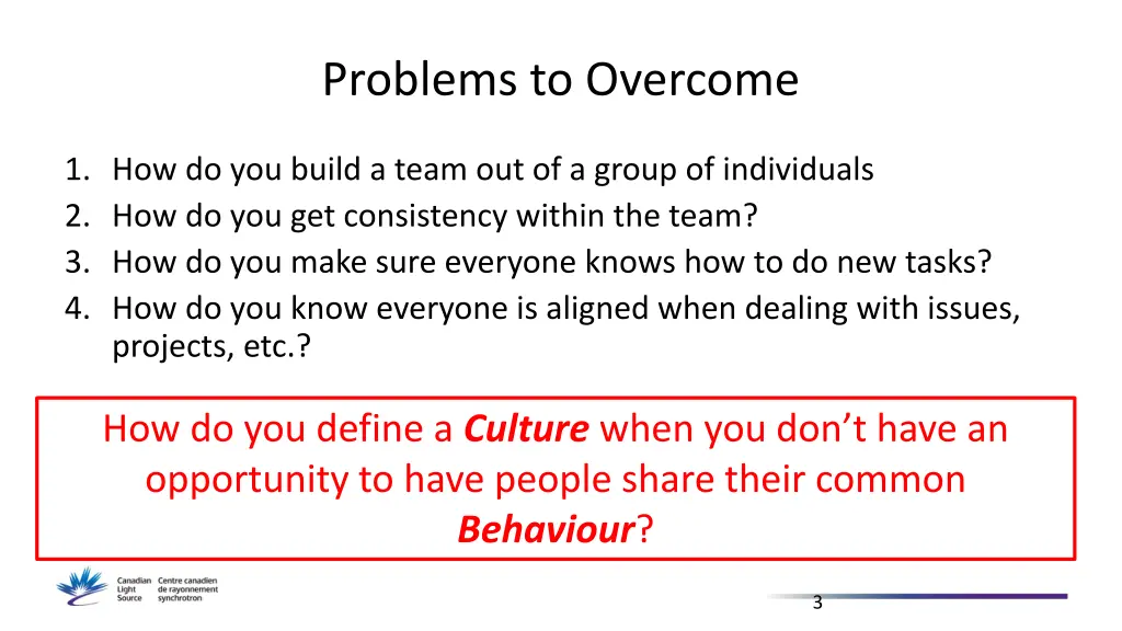 problems to overcome