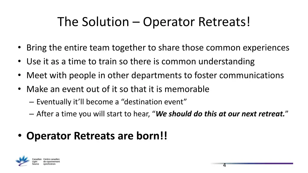 the solution operator retreats