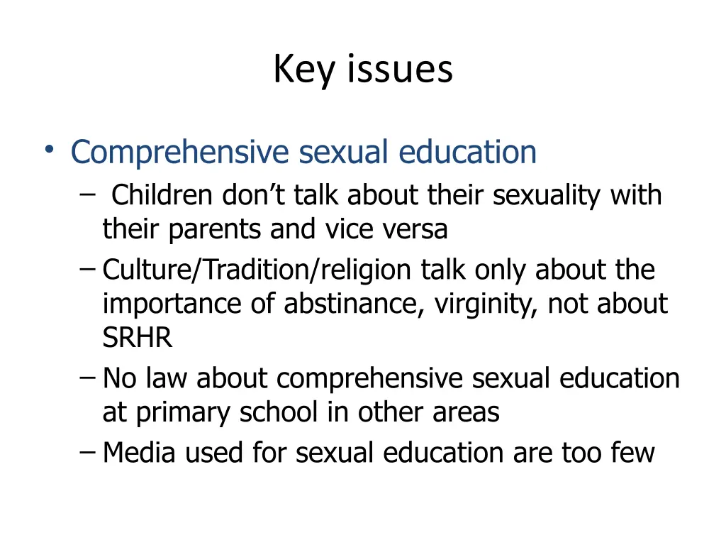 key issues 1