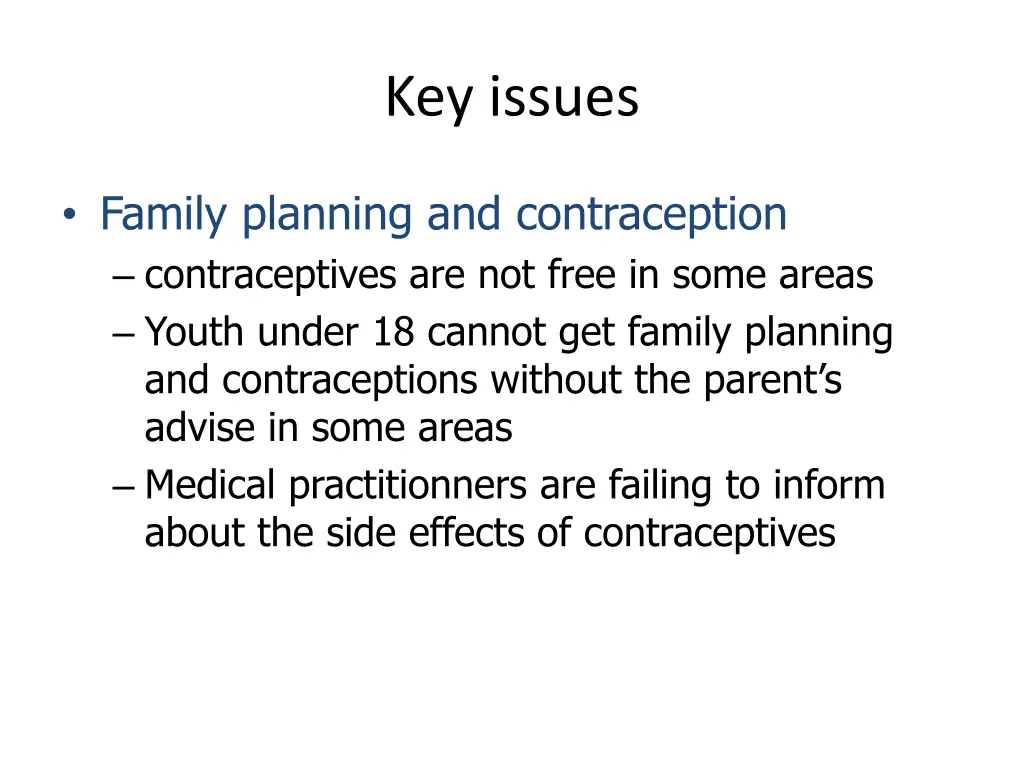 key issues 2
