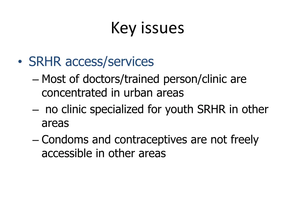 key issues