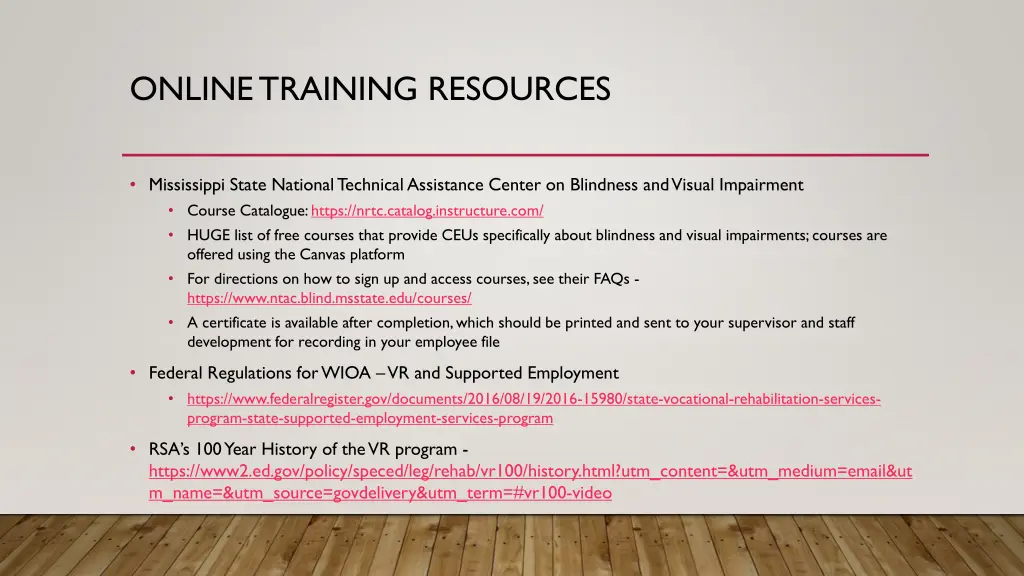 online training resources