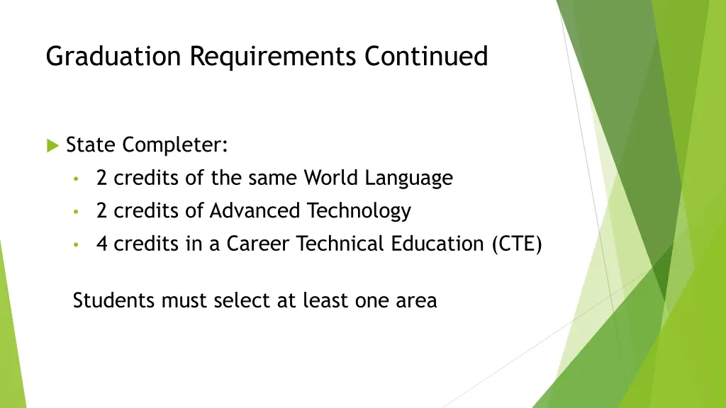 graduation requirements continued 2