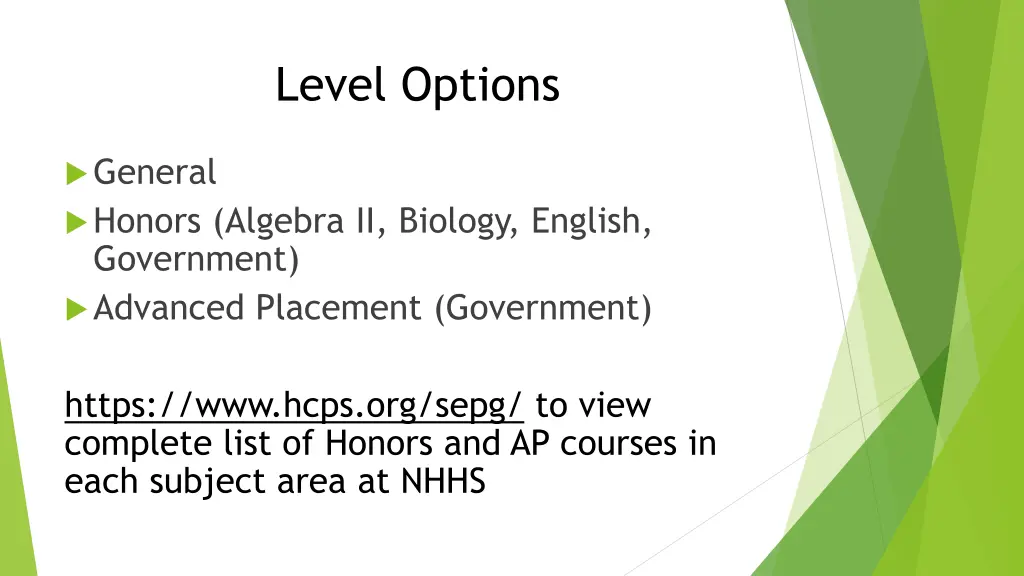 level options