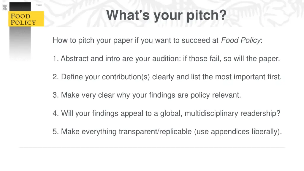 what s your pitch
