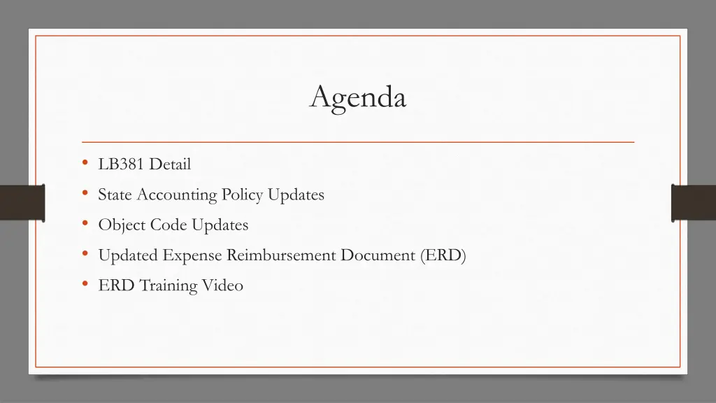 agenda