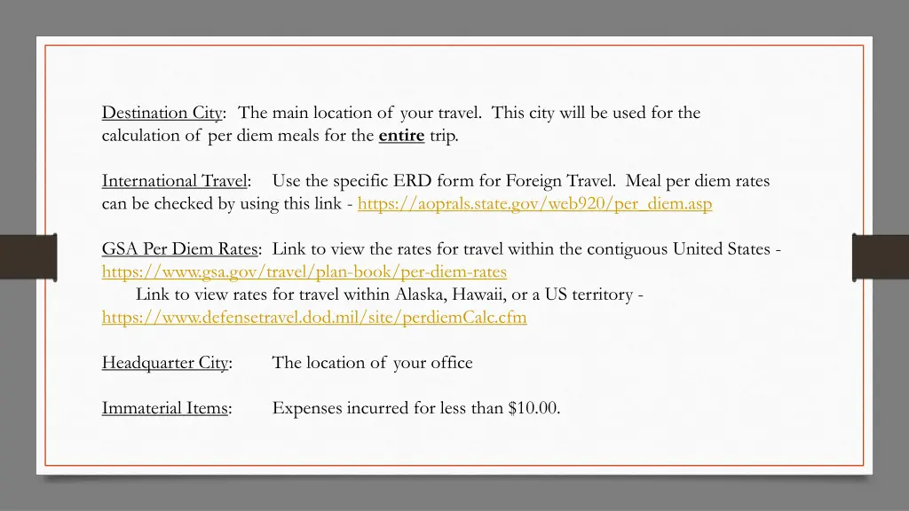 destination city the main location of your travel