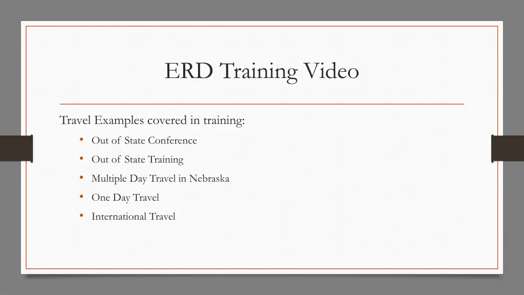 erd training video