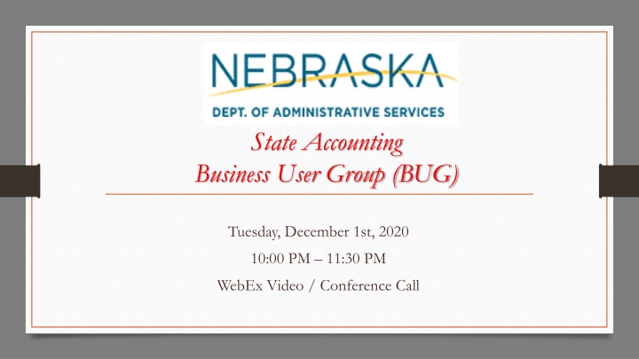 state accounting business user group bug