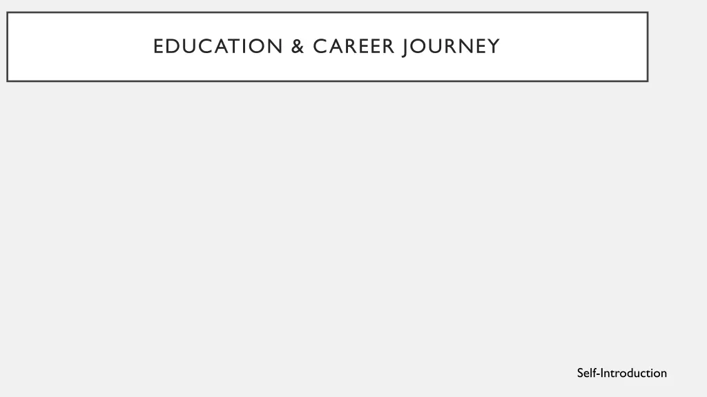education career journey