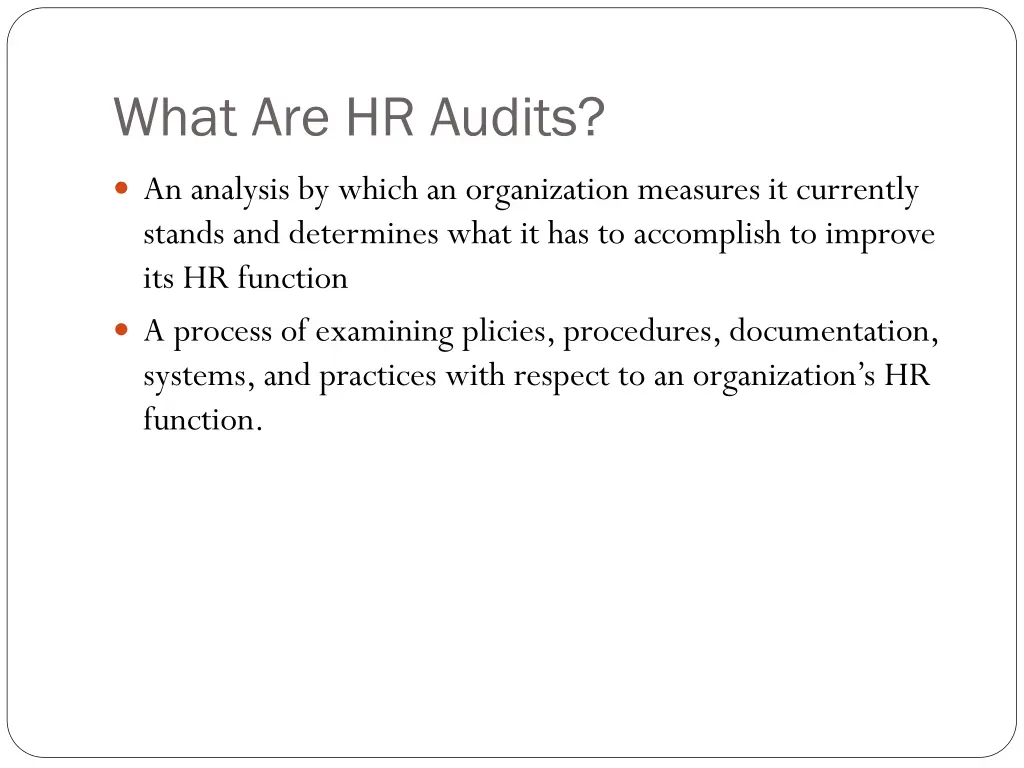 what are hr audits