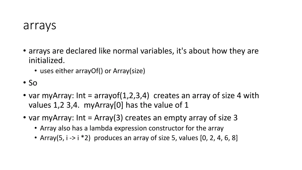 arrays