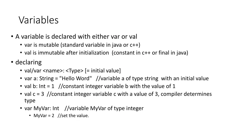 variables