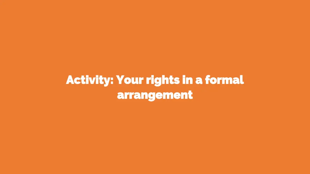 activity your rights in a formal activity your